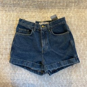 High waisted denim shorts